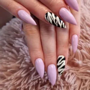 Elegant bridal nails done at Halo Beauty Salon